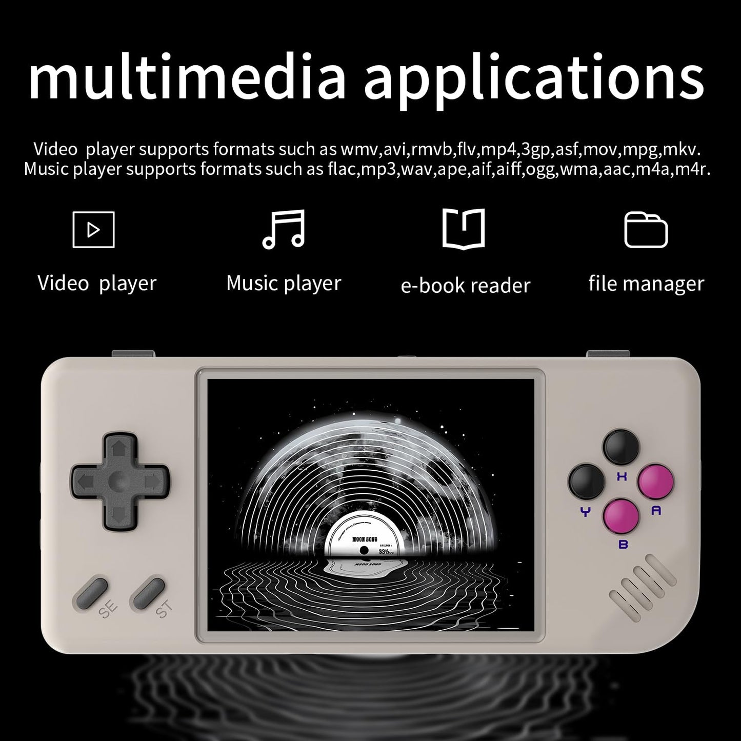 Doriteney RG28XX Retro Video Handheld Game Console Linux OS Game Player 64G TF Card 5500+ Games 3100mAh Battery Compatible with Bluetooth and WIFI(Gray)