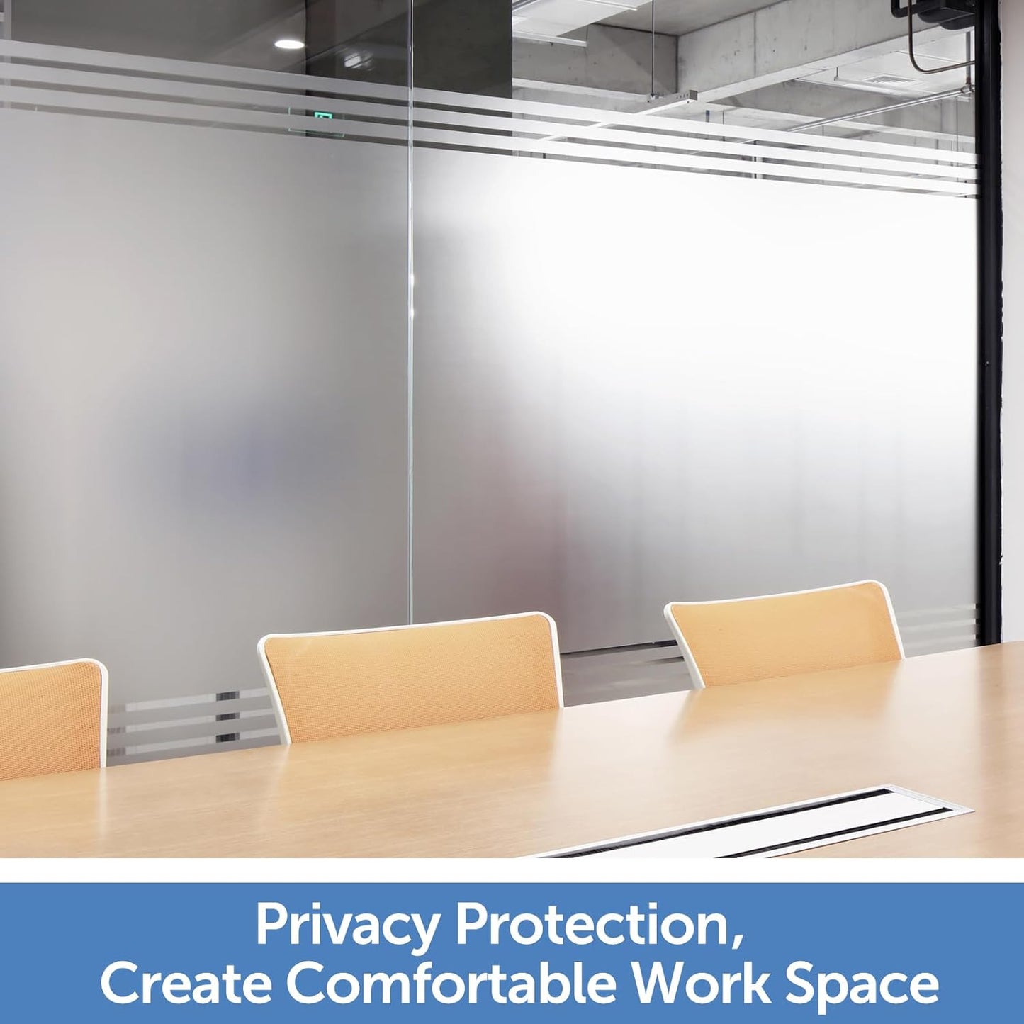 HIDBEA Frosted Window Privacy Film - Non Adhesive Static Cling Glass Stickers Sun UV Blocking Heat Control Door Covering Decals for Home Office, 45.3 x 78.7 Inch