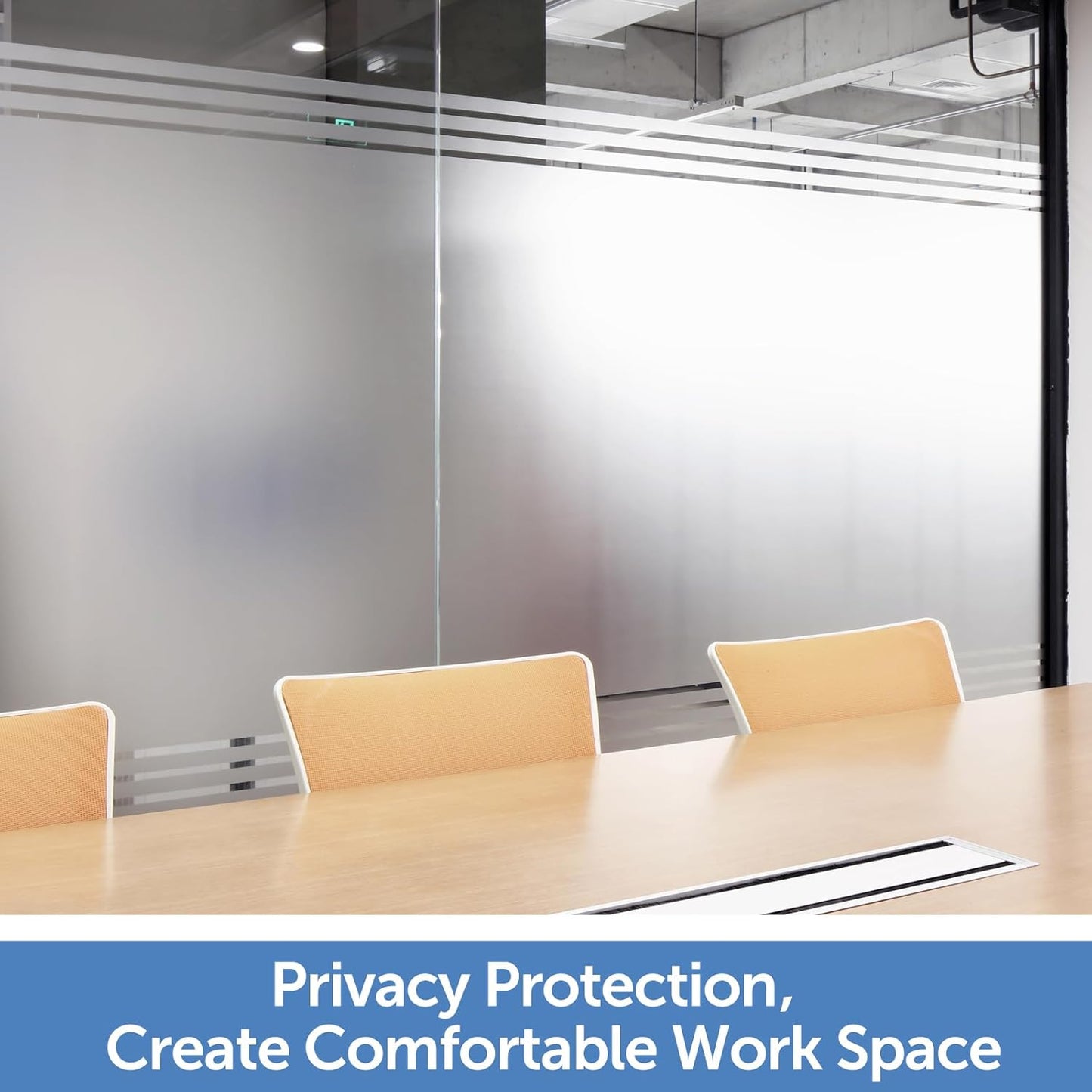 HIDBEA Frosted Window Privacy Film - Non Adhesive Static Cling Glass Stickers Sun UV Blocking Heat Control Door Covering Decals for Home Office, 17.3 x 157.3 Inch