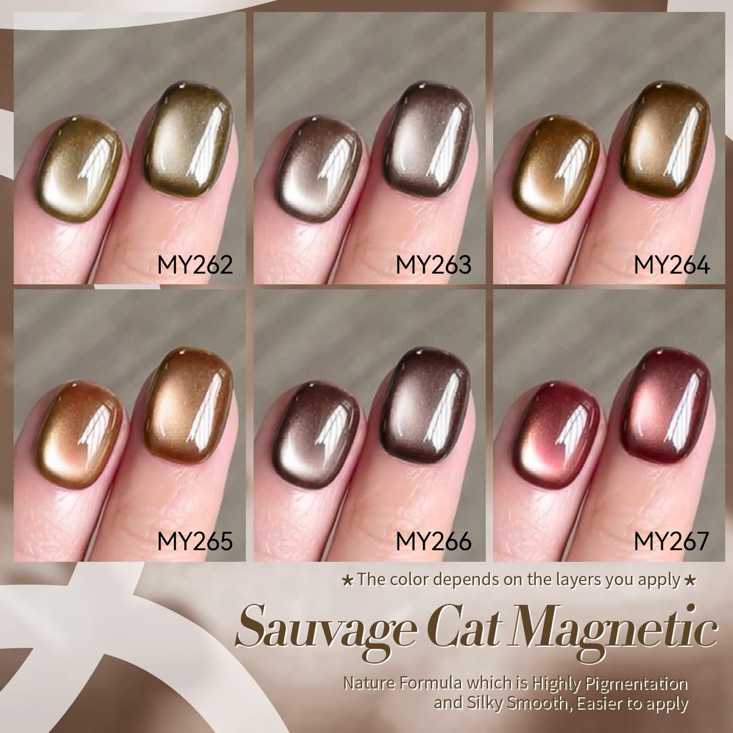 BORN PRETTY Magnetic Gel Nail Polish Water Light Cat Magnetic Eye Gel Brown SaU Vage Jelly Glass Crystal Magnetic Gel Polish Gli