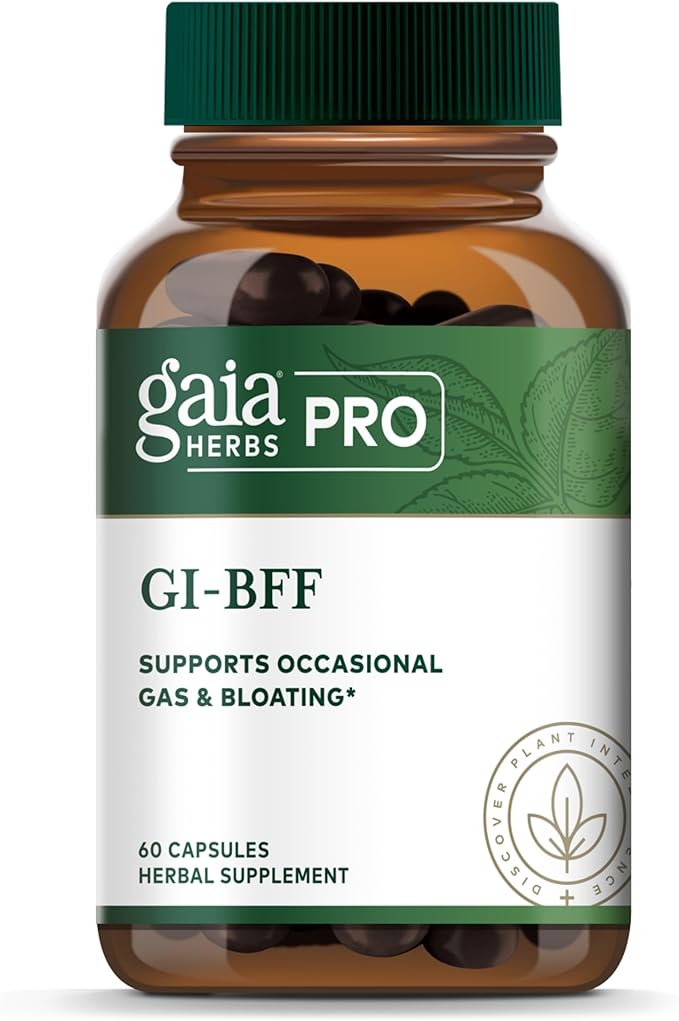 Gaia Herbs Pro GI-BFF Digestive Health Support Supplement* - GI Health Supplement with Organic Fennel & Cinnamon Bark - Benegut for Occasional Gas & Bloating* - 60 Powder Capsules (60 Servings)