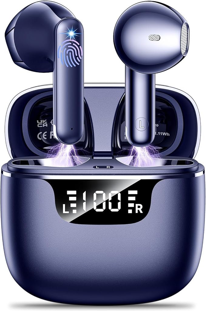 Godyse Wireless Earbuds Bluetooth 5.4 with LED Display Case, Mini in-Ear Bluetooth Earbuds, ENC Noise Cancelling for Call...