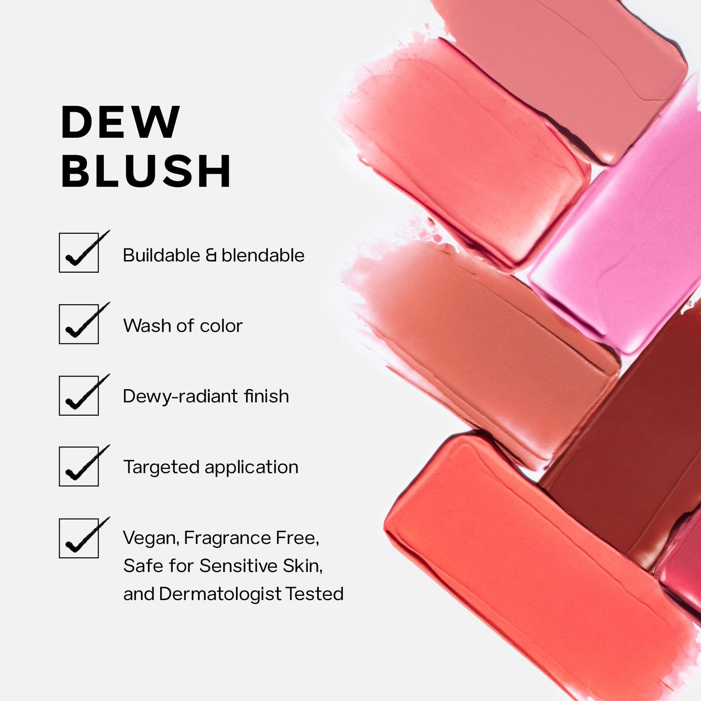 Saie Dew Liquid Blush for Cheeks - Hydrating Cream Blush Stick with a Blendable + Buildable Formula - Skincare Infused Dewy Chee