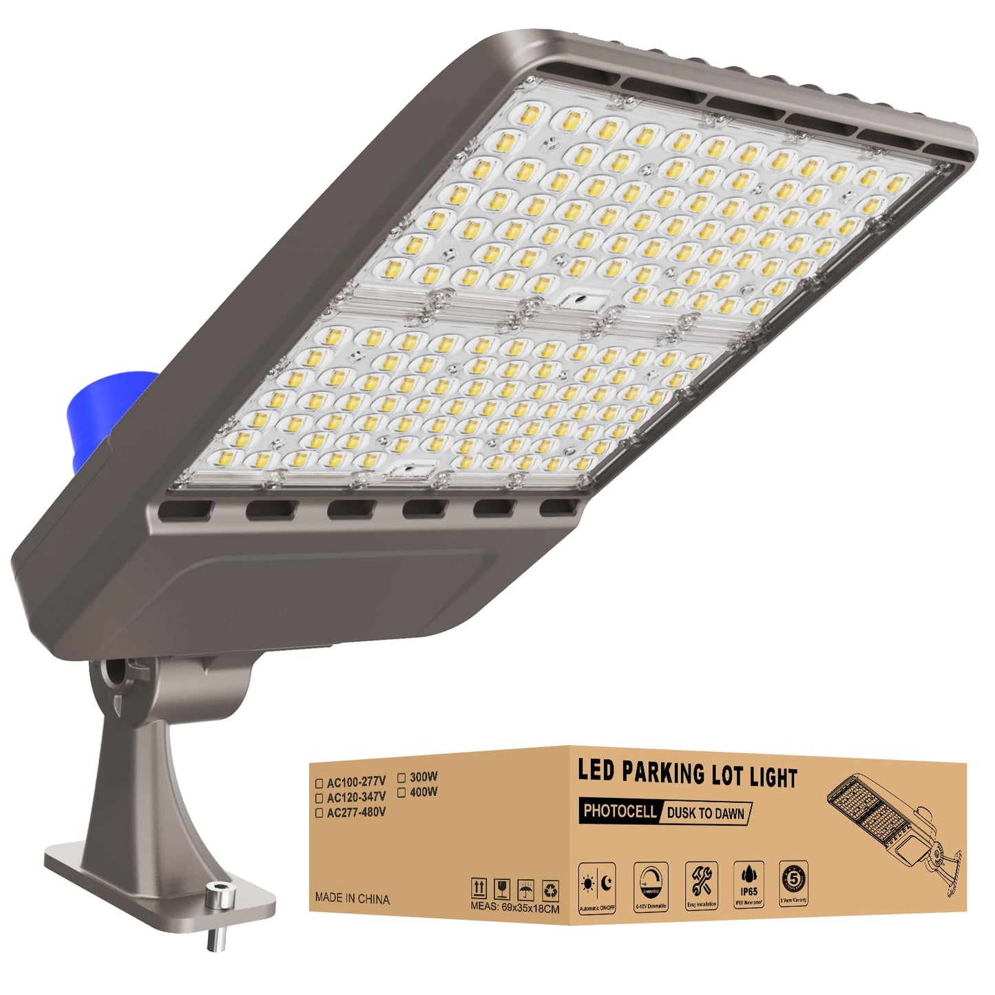 Jc-Lgl 400W Led Parking Lot Lights Led Shoebox Light 56000Lm 5000K Daylight  Ip65 Ul & Etl Certified 0-10V Dimmable  Commercial Outdoor Area Lighting For Parking Lots  Sports Stadiums  And Streets