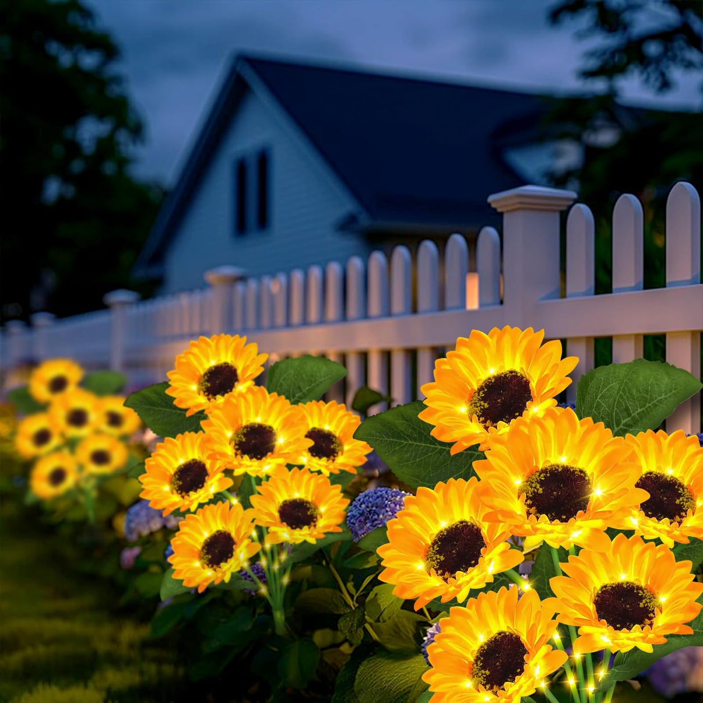 Solar Garden Lights Outdoor  2 Pack Sunflower Lights With 12 Sunflower  Waterproof 60 Led Garden Fall Decor  Gifts For Mom Grandma  Decorative Solar Flowers For Pathway Patio Yard Flowerbed Decoration