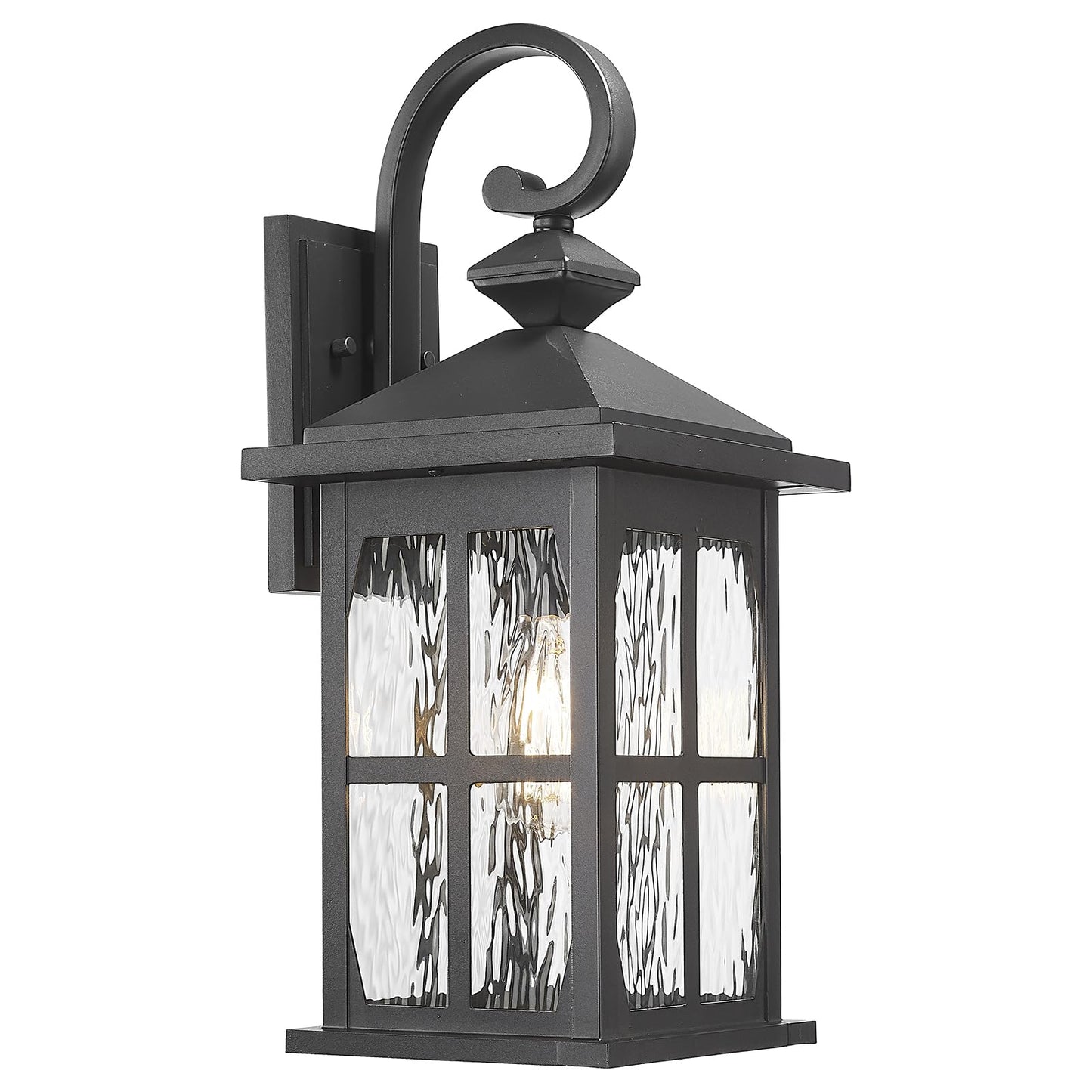 Darkaway Large Outdoor Light Fixtures Wall Mount  21Inch Outside Wall Lights Exterior Lighting Fixture With Water Ripple Glass Outdoor Wall Sconce For House Porch Hallway Garage Front Door