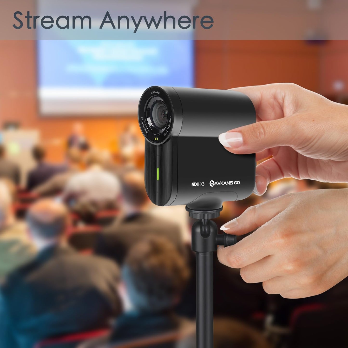AVKANS Go Wireless Live Streaming 4K Camera, WiFi NDI Sport Action Camera with 9X Zoom, Video Recording Camera for Sporting Events/Baseball/Basketball/Softball...