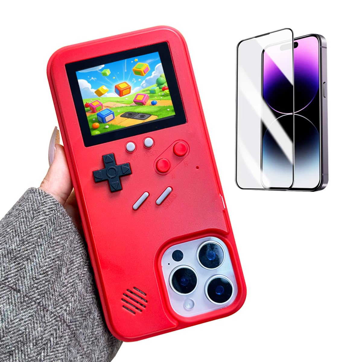 ERAKOLE Game Phone Case for iPhone Xs Max Retro Video Game Cover Funny Playable Design, Shockproof Protective Gamer Case for iPh