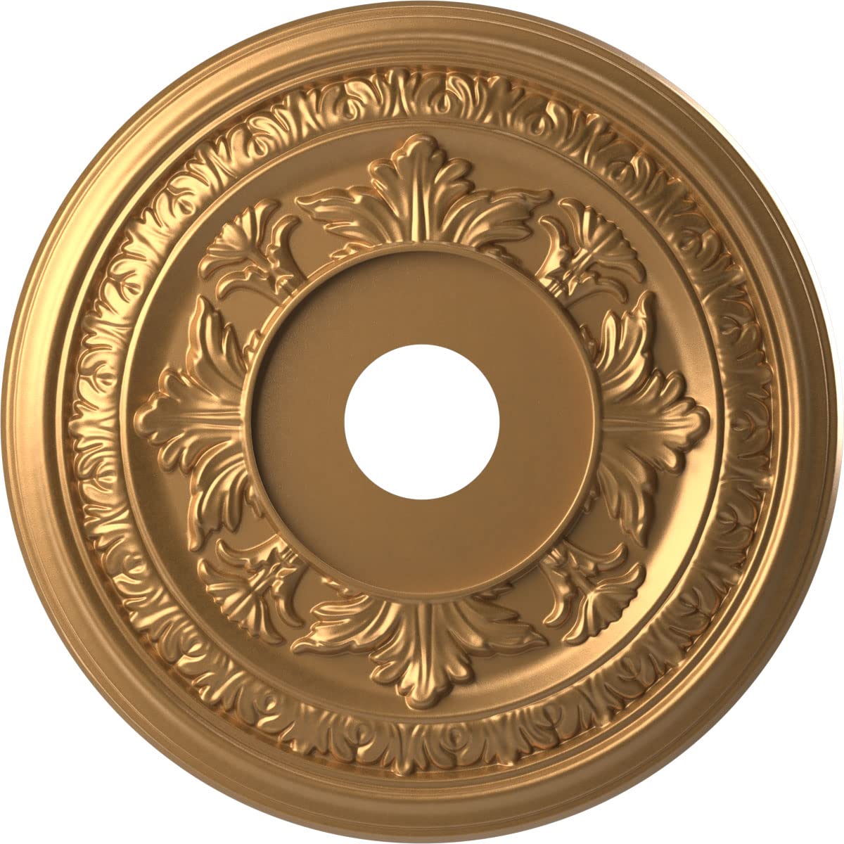 Ekena Millwork Cmp19Babgl Baltimore Thermoformed Pvc Ceiling Medallion (Fits Canopies Up To 7 3/4), 19Od X 3 1/2Id X 1P, Bright