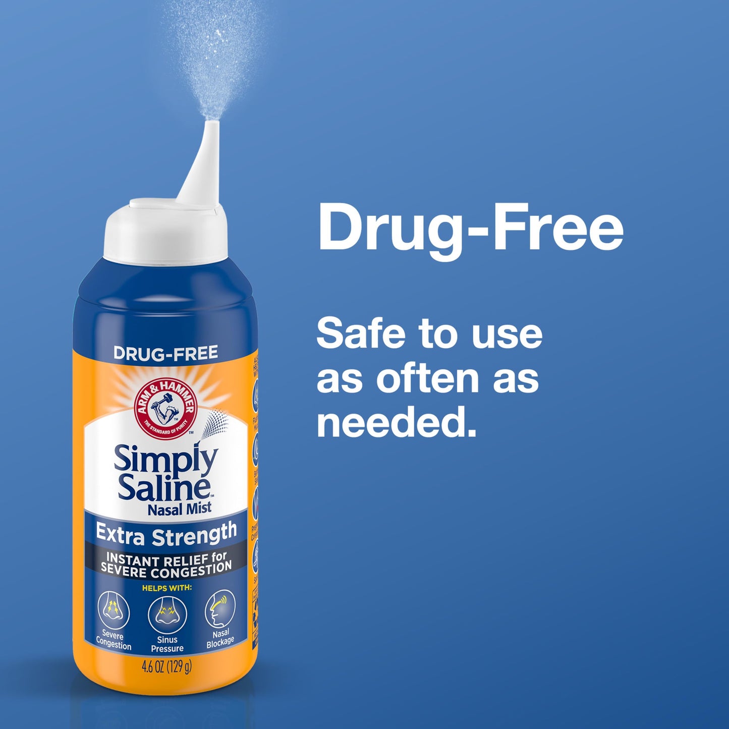 Simply Saline Extra Strength for Severe Congestion Relief Nasal Mist: 4.6oz 3-Pack