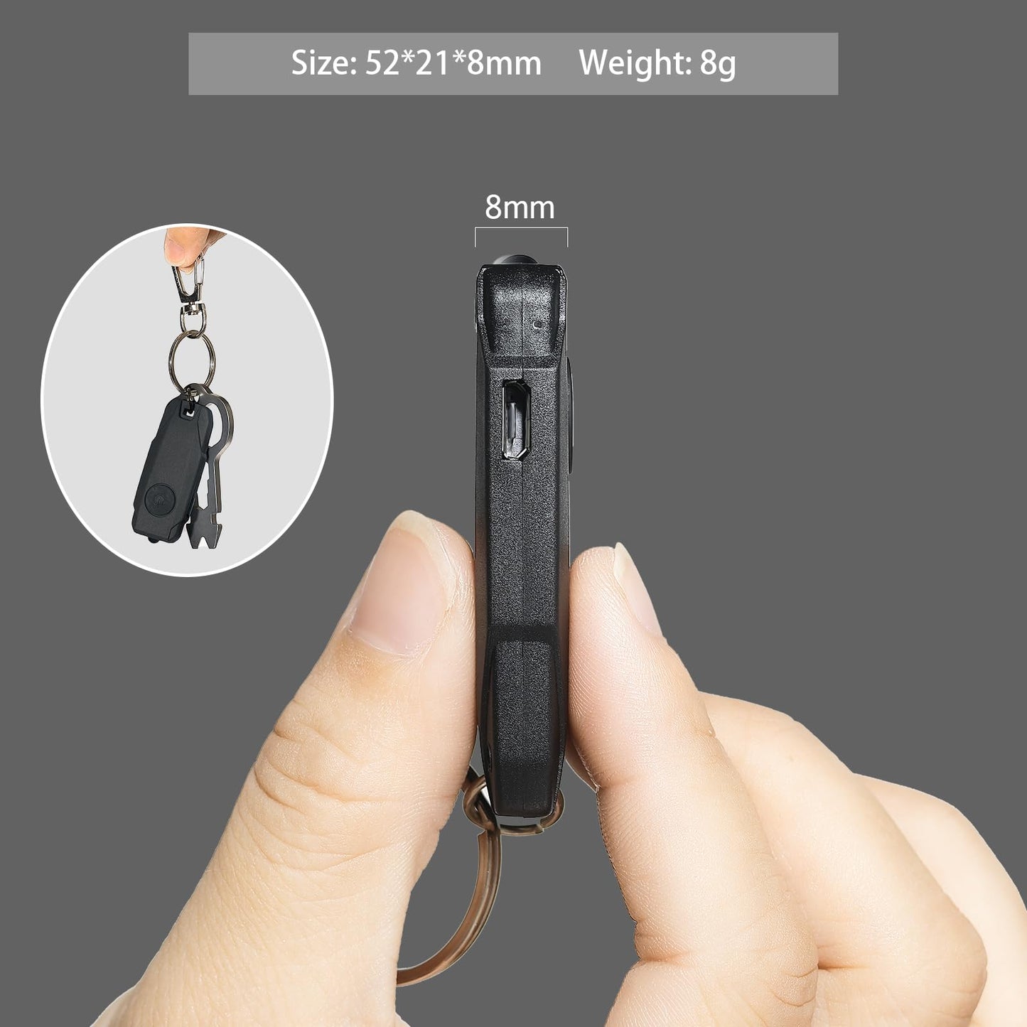Barrysail Usb Rechargeable Keychain Light  3Pcs Mini Led Flashlight With Keyring  Great Edc Tool  Gift For Kids Teens (3  Black)