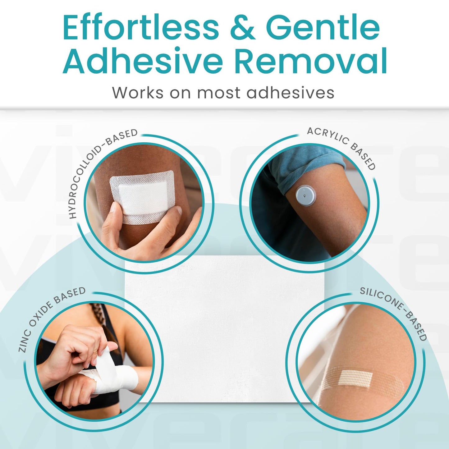 ViveCare Medical Adhesive Remover Wipes for Skin (50 Pack) - No Sting Adhesive Remover Pads - Ostomy & Stoma Adhesive Removal Wipes & Cleaner - Adhesive Barrier
