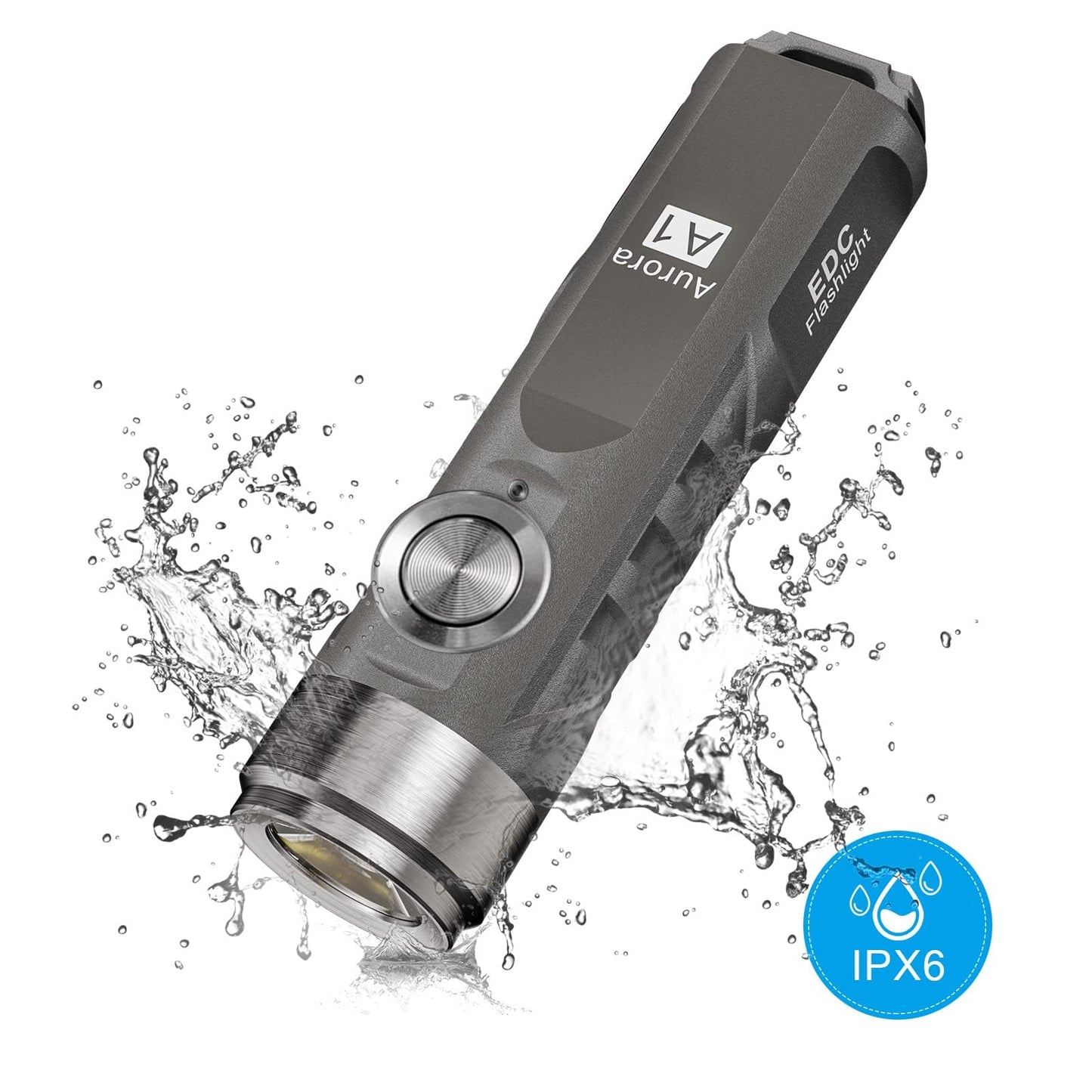 RovyVon A1 Gen 4 Keychain Flashlight 650 Lumens Mini Light, Grey, Rechargeable, Polycarbonate, EDC for Camping and Everyday Carry