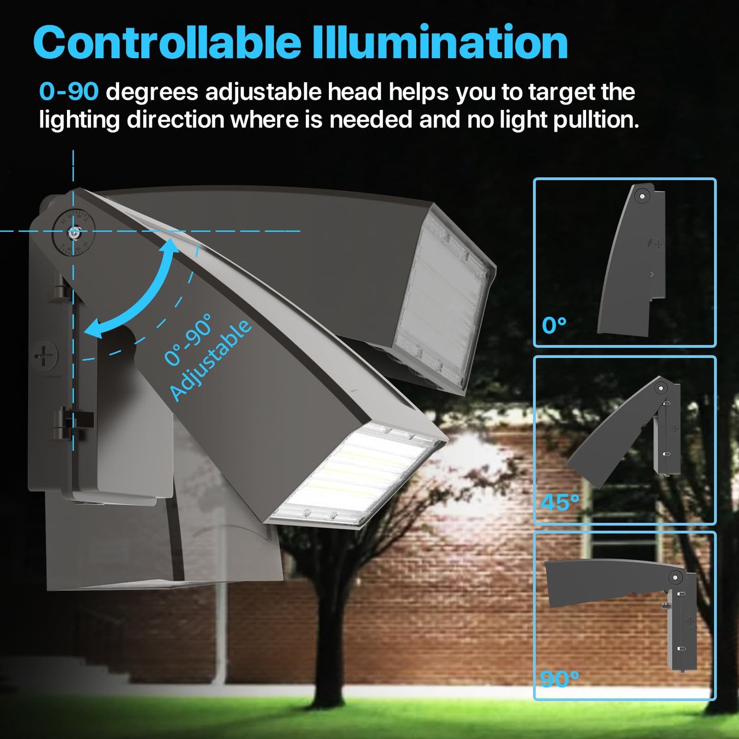 Hyperlite 100W Wall Pack Light - 13000Lm Etl Approved, Full Cut-Off, Bronze Aluminum For Driveway, Warehouse, Patio, Entrance