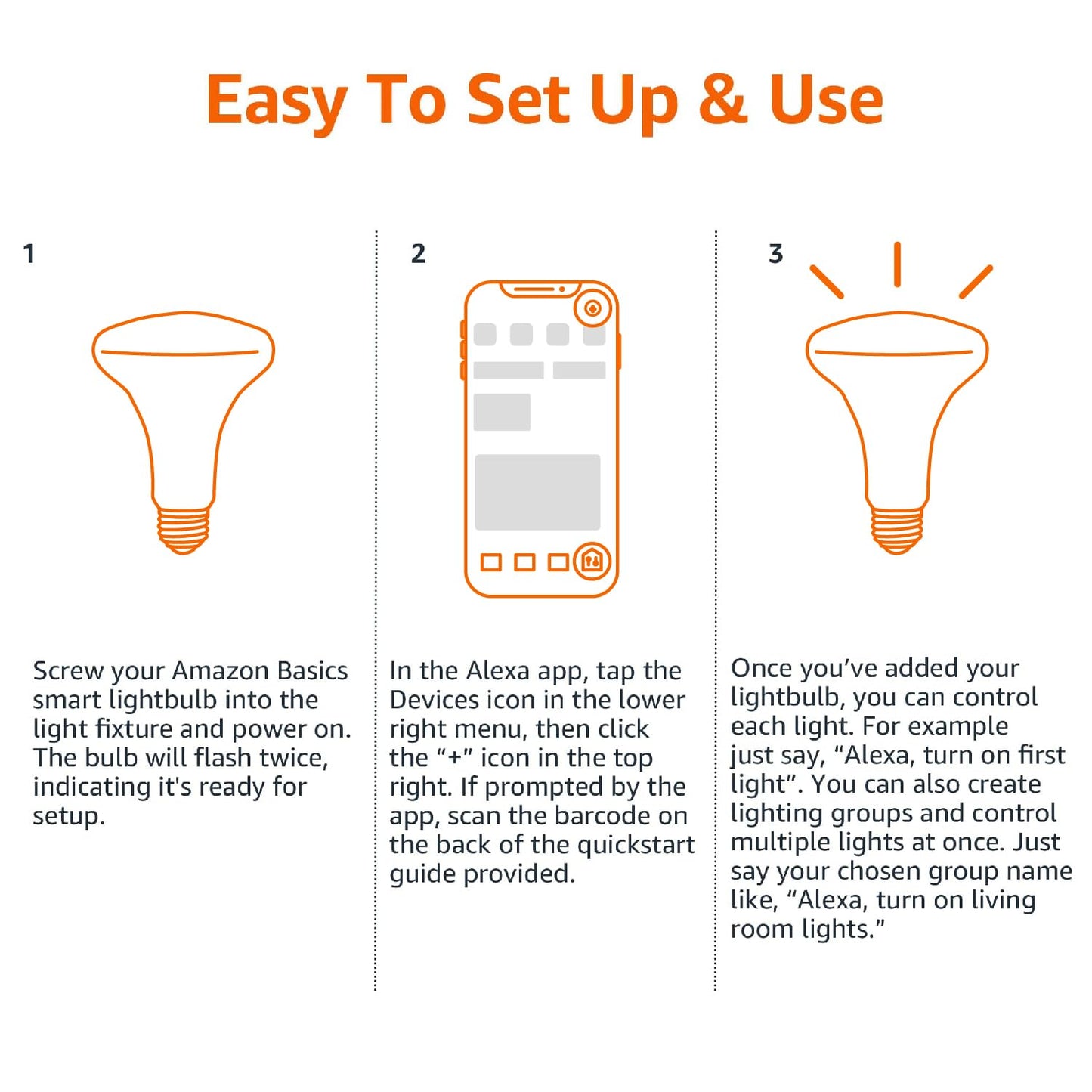large online retailer Basics Smart Br30 Led Light Bulb, Dimmable, Soft White, 60W Equivalent, 800Lm, 9W, Works With Alexa, 1 Pack