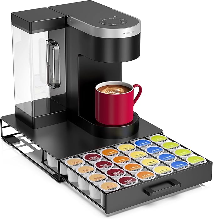 Storage Organizer Drawer for K-Cup Pods, ZECENN Coffee Pods Holder for Keurig Pods, Coffee Station Organizer Coffee Bar Accessories (36 Pods Capacity -Storage Drawer)