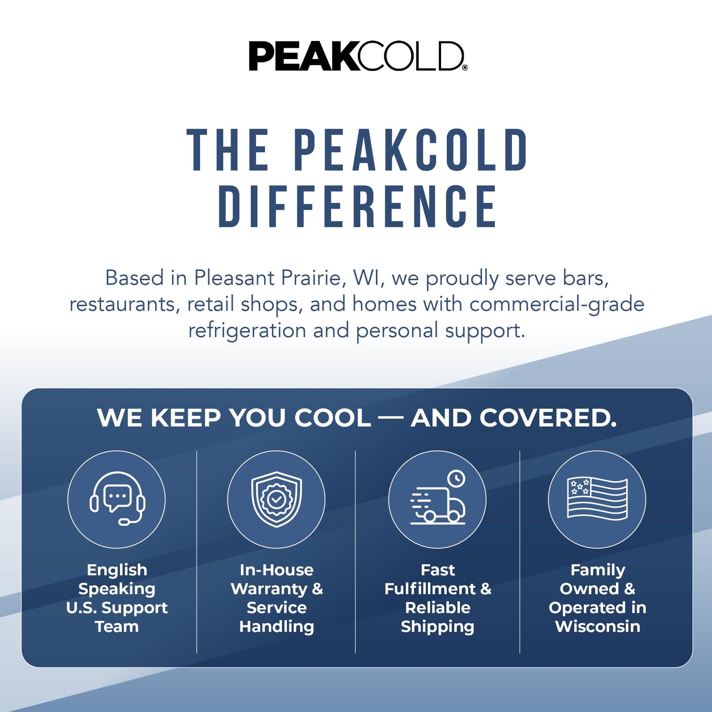 PEAKCOLD Single Glass Door Commercial Refrigerator - 23 Cubic Ft, 29" Wide Stainless Steel Reach-In Commercial Refrigerator with White Internal Lighting - Freestanding Industrial Fridge