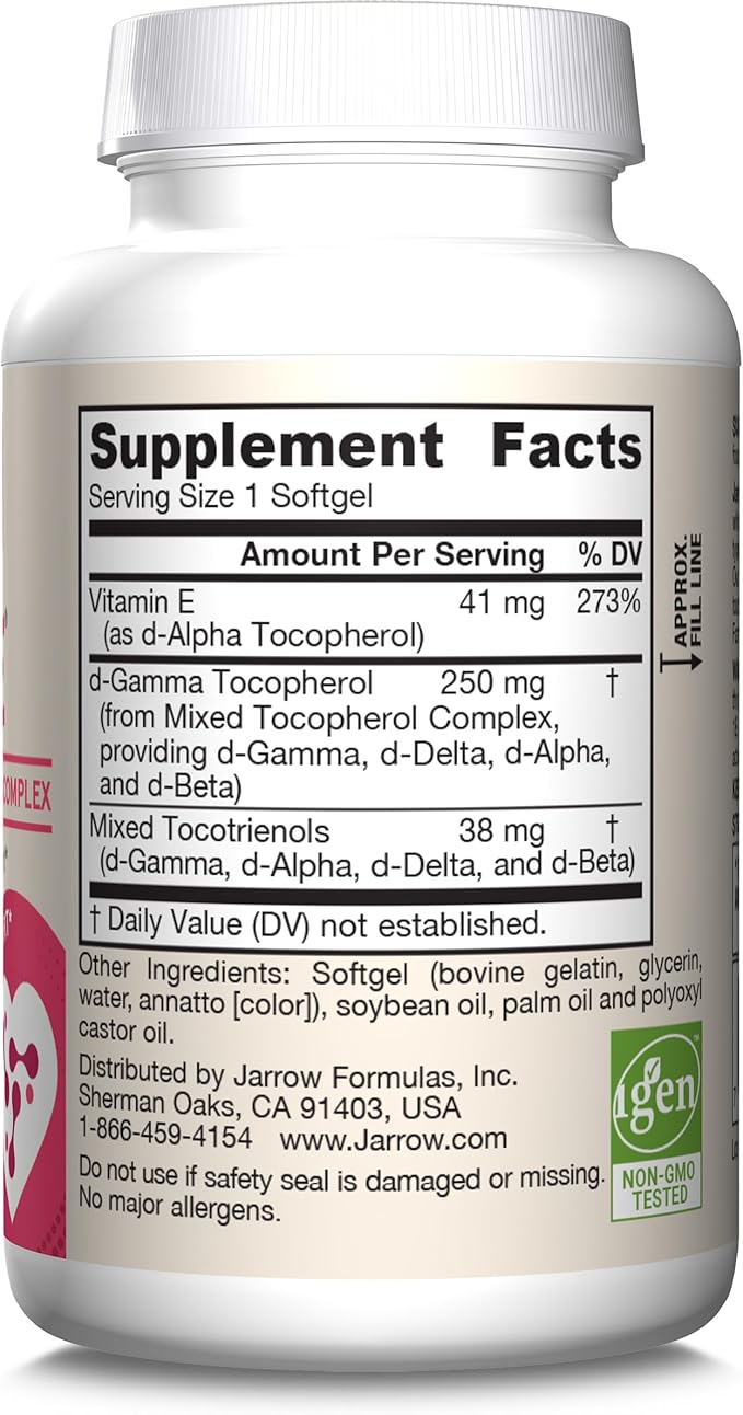 Jarrow Formulas® FamilE®, Tocopherol + Tocotrienol Complex, Dietary Supplement, Antioxidant Cardiovascular Support, 60 Softgels, 60 Day Supply