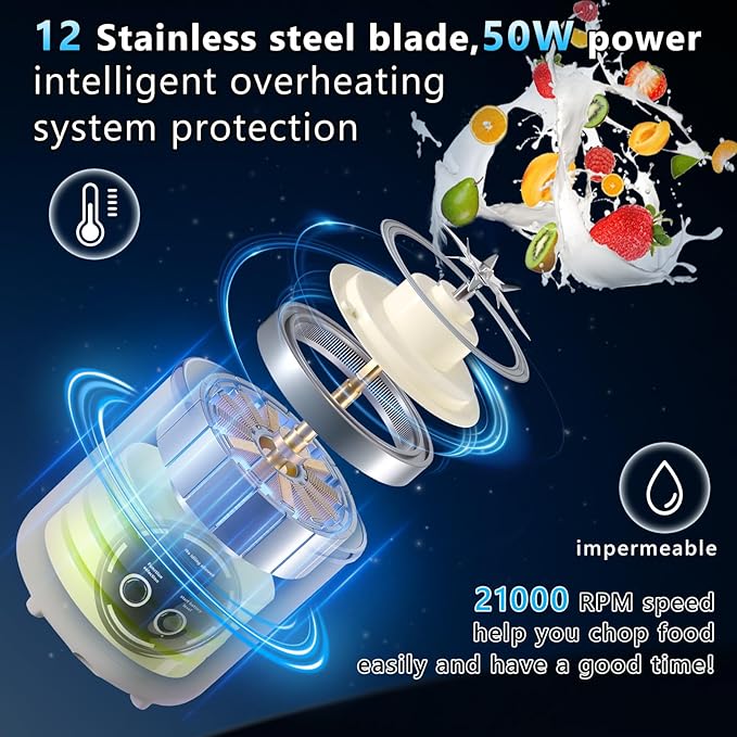 Portable Blender, Electric USB Type-C Juicer 3 Cup, 24 OZ BPA Free, Personal Juicer Shakes with Spout Lids, Smoothies Blender for Home, Kitchen, Office, Gym, Yellow