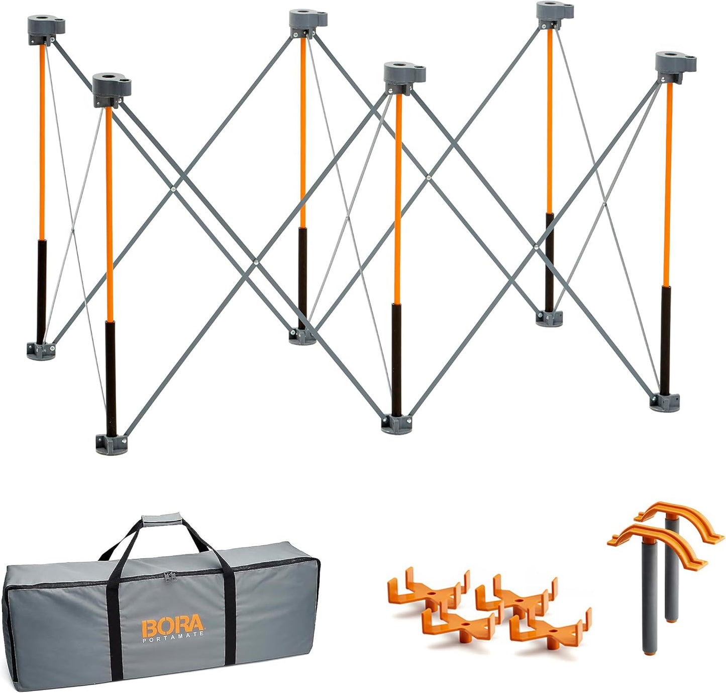 Bora Centipede 2 ft. L x 4 ft. W x 2.5 ft. H Folding Work Table Steel 1500 lb. capacity Gray/Yellow