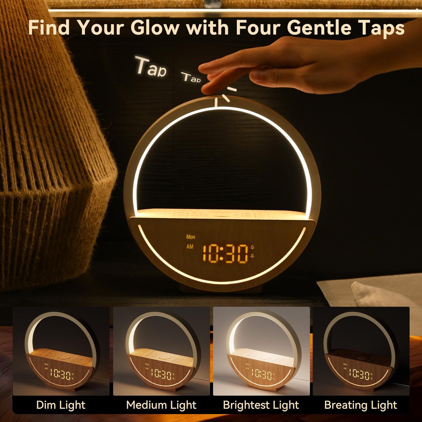Vivilumens Sunrise Alarm Clock for Heavy Sleepers - Wake Up Light with Dawn Simulation, 20 Sleep Sounds, Dual Alarms Weekdays & Weekends, Sleep Aid, Touch Control Night Light, Ideal for Gifts