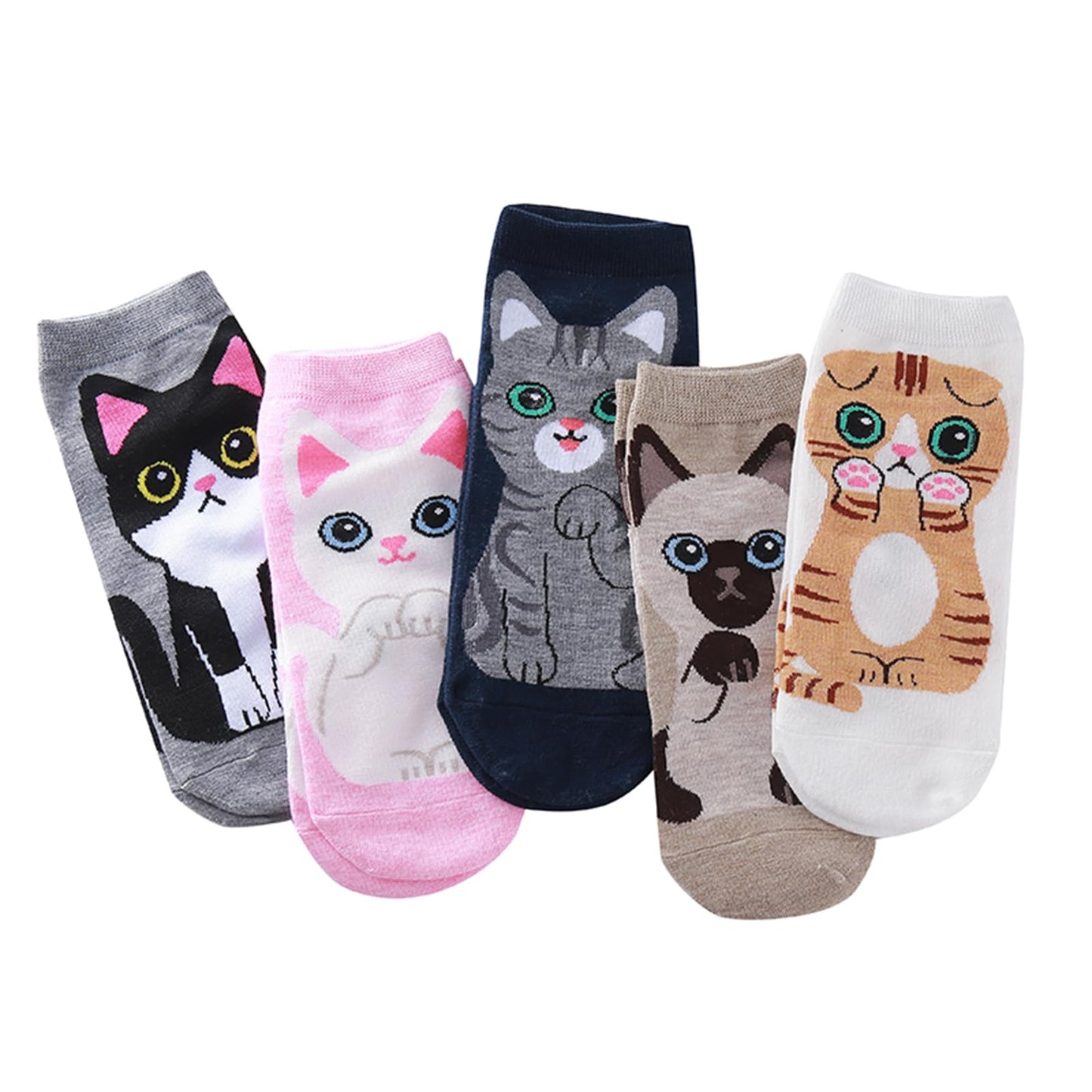 NEVLOSO Womens Funny Novelty Socks - Cute Dog Cat Panda Animal Socks for Women Christmas Gift(Cat4)