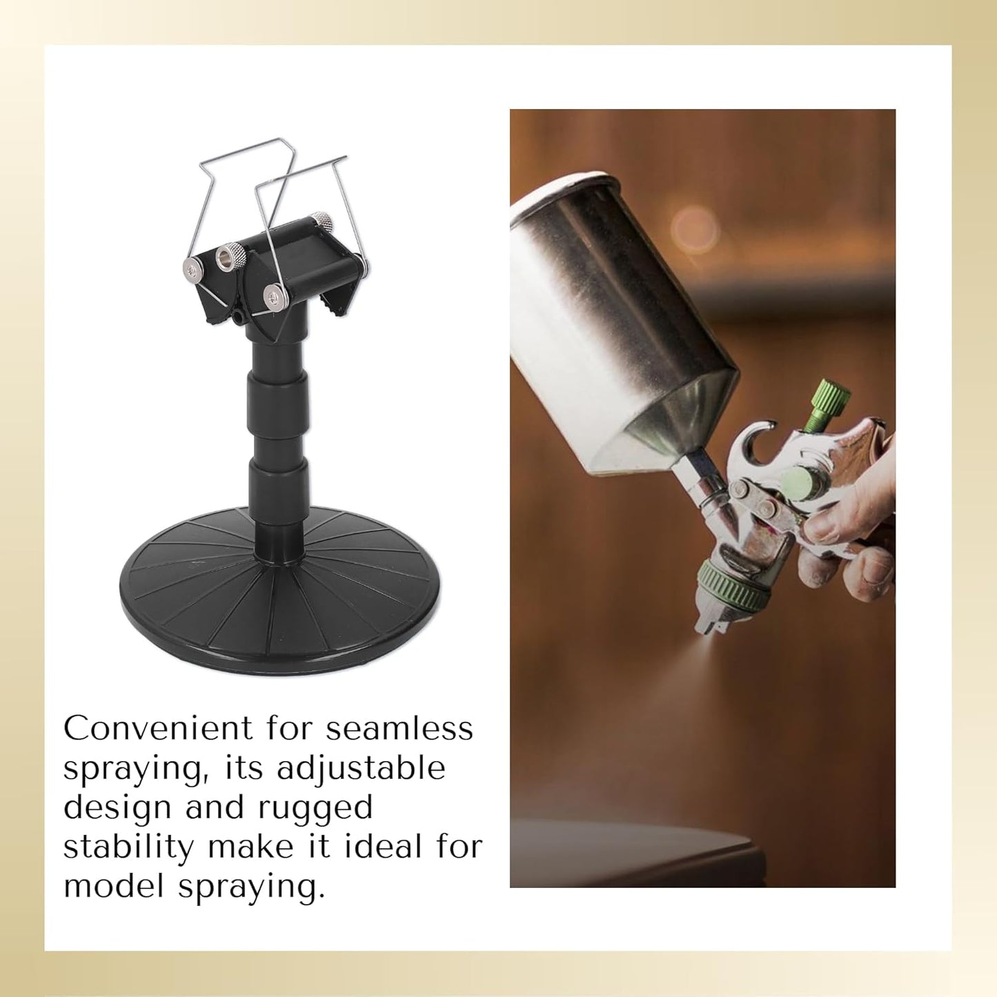 Spray Work Painting Stand Set, Adjustable Height Adjustable Spring Width Painting Turn Table Stand, Spray Painting Stand Base for DIY Model Car