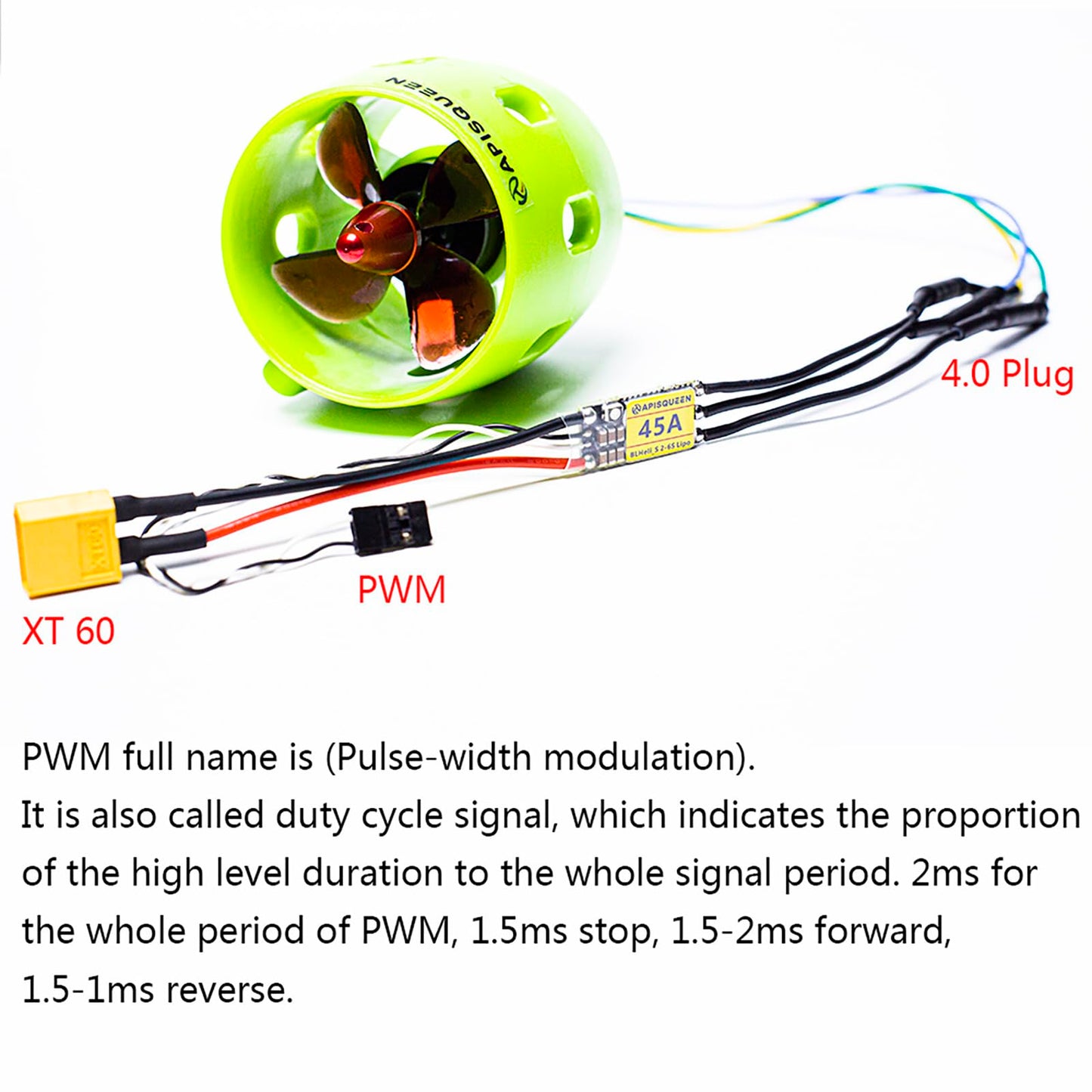 ApisQueen 12V~16V Underwater Thruster U1 Set, with ESC and RC, 7.5LBS Thrust Brushless Underwater Motor Subsea Thruster for ROVs Boats