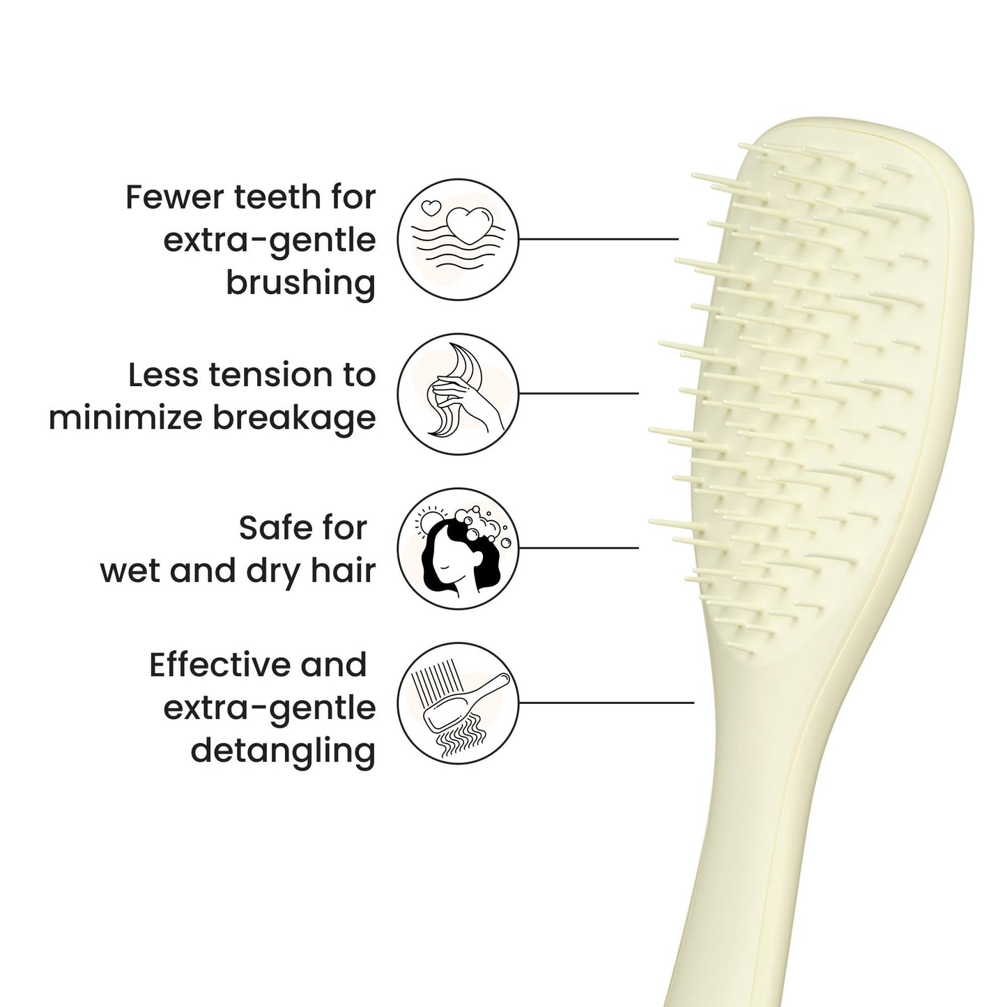 Tangle Teezer Extra Gentle Detangler Hair Brush, with Fewer Bristles for Gentle & Effective Detangling to Minimize Hair Loss & B