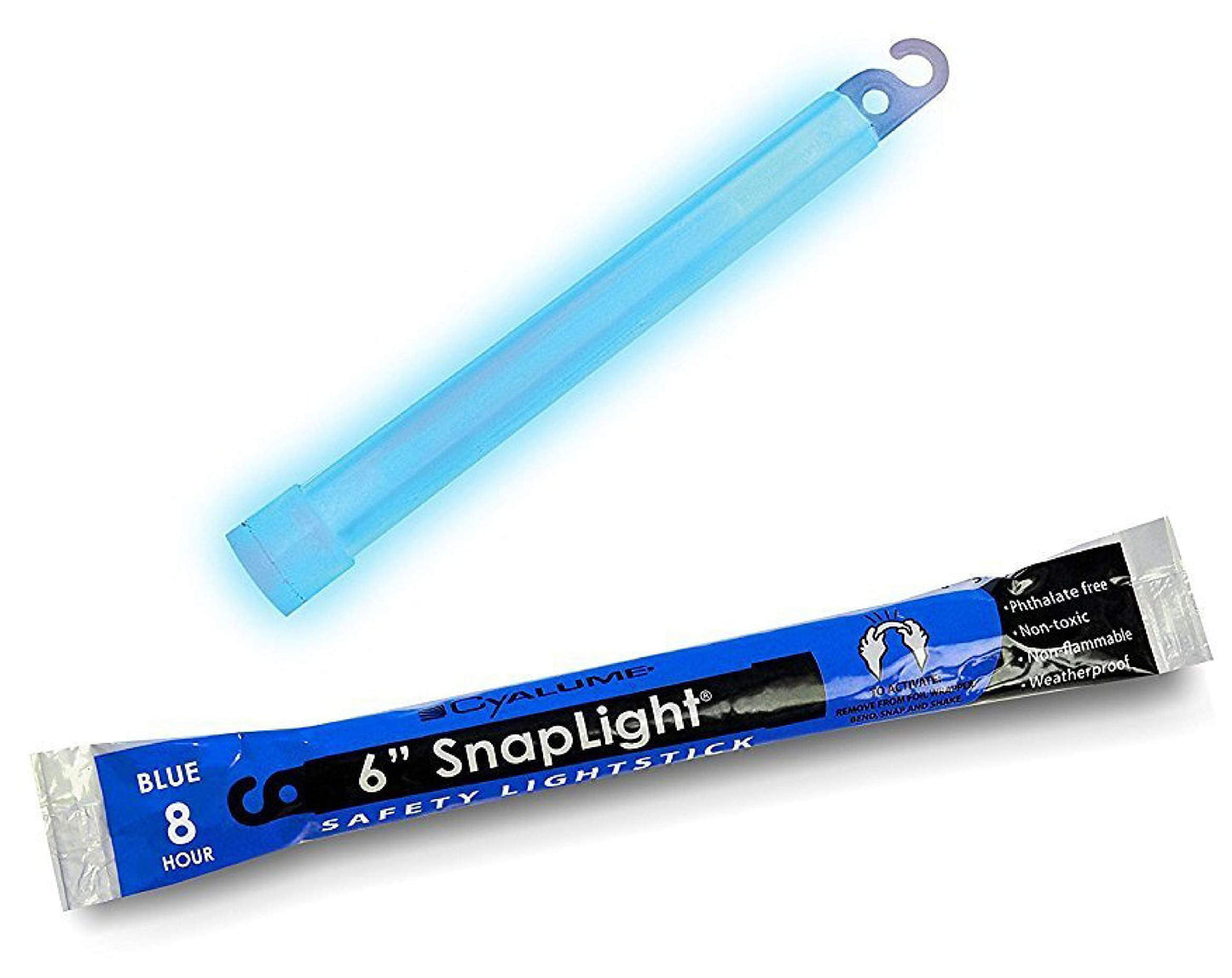 Cyalume Glow Sticks - enhanced Military Grade Lightstick, 6” Blue, 30 Pack, Plastic, 8 Hour Duration, Model 9-00733