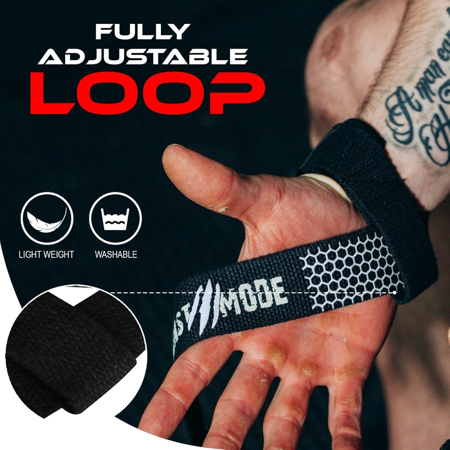 BEAST RAGE Lifting Wrist Straps for Weightlifting, Straps Gym Grip Power Workouts Lifting Straps Padded Cotton Men Women Wrap Lift, Deadlift Bodybuilding Weight Lifting Exercise Straps (Basic)