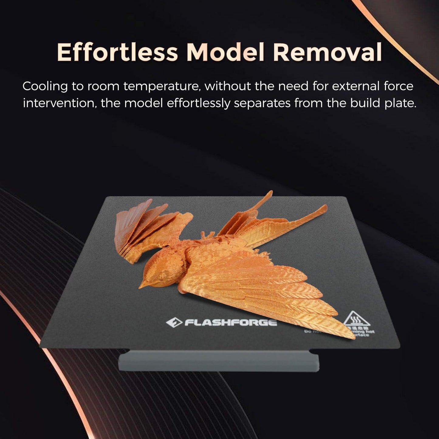 FLASHFORGE Adventurer 5M /Pro /AD5X Upgrade Double Sided PEI Powder-Coated Platform, Tool-Free Model Removal, Automatic Separation After Cooling