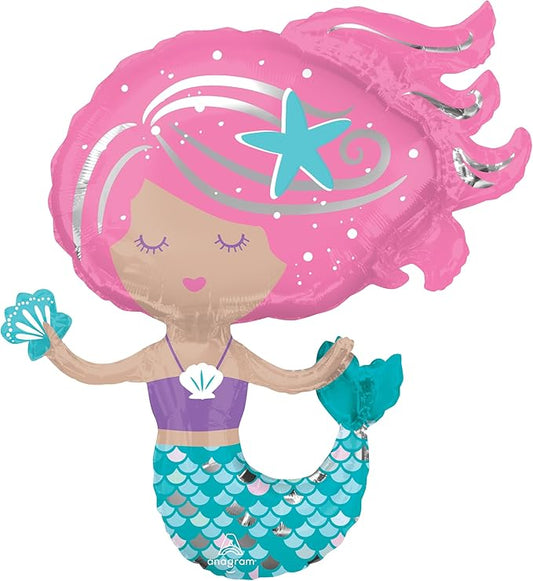 Anagram 30" Shimmering Mermaid Mylar Foil Balloon Birthday Party Decoration
