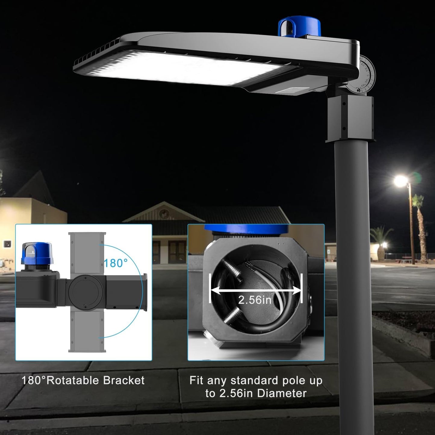Lightdot 2Pack 600W Parking Lot Lighting 90000Lm(150Lm/W) 5000K Led Pole Lights Outdoor With Dusk To Dawn Etl Ip65 Led Parking Lot Lights Outdoor Pole Mount- 7Yrs Warranty
