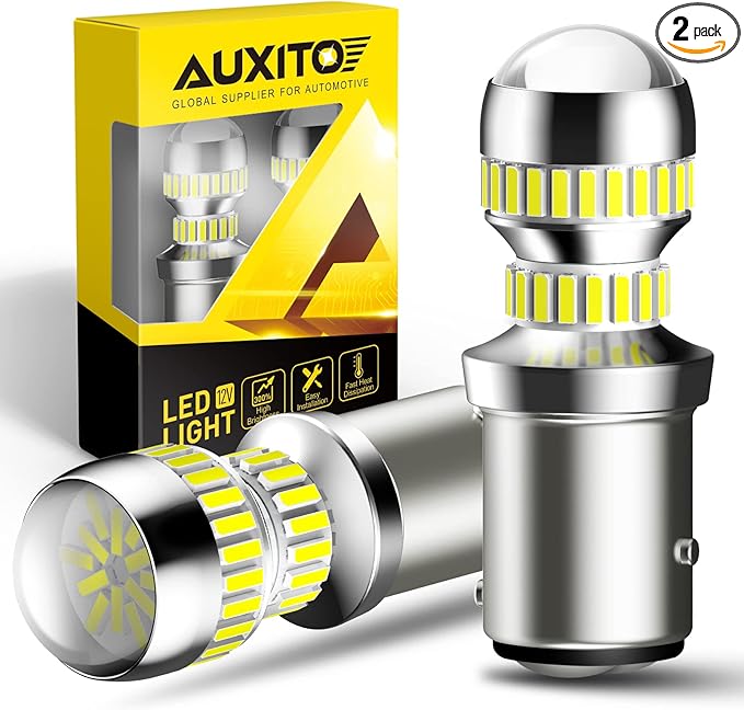 AUXITO 1157 LED Bulb White, 400% Super Bright 2057 2357 7528 BAY15D LED Light Bulbs for Backup Reverse Signal Blinker Tail...