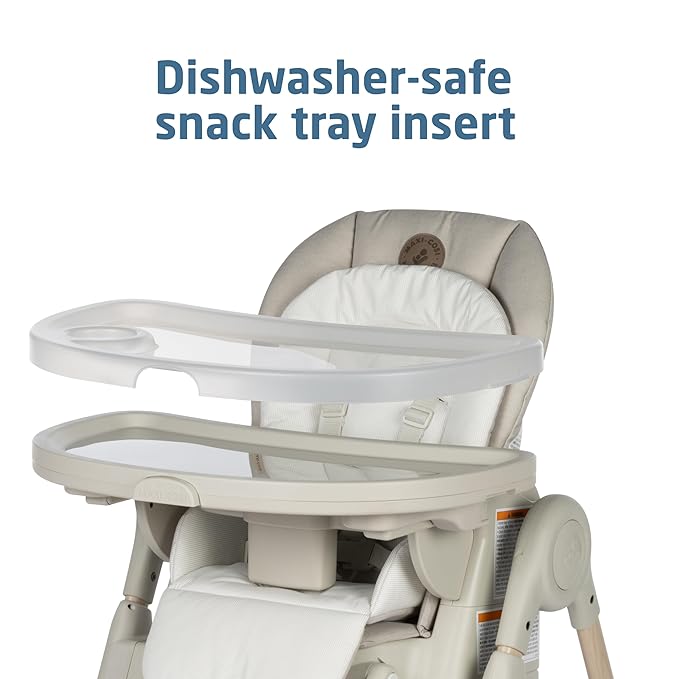 Maxi-Cosi Minla 6-in-1 High Chair for Babies & Toddlers, Portable Foldable Highchair, EcoCare Fabric, 9 Heights, 5 Reclines, 4 Tray Positions, Classic Oat