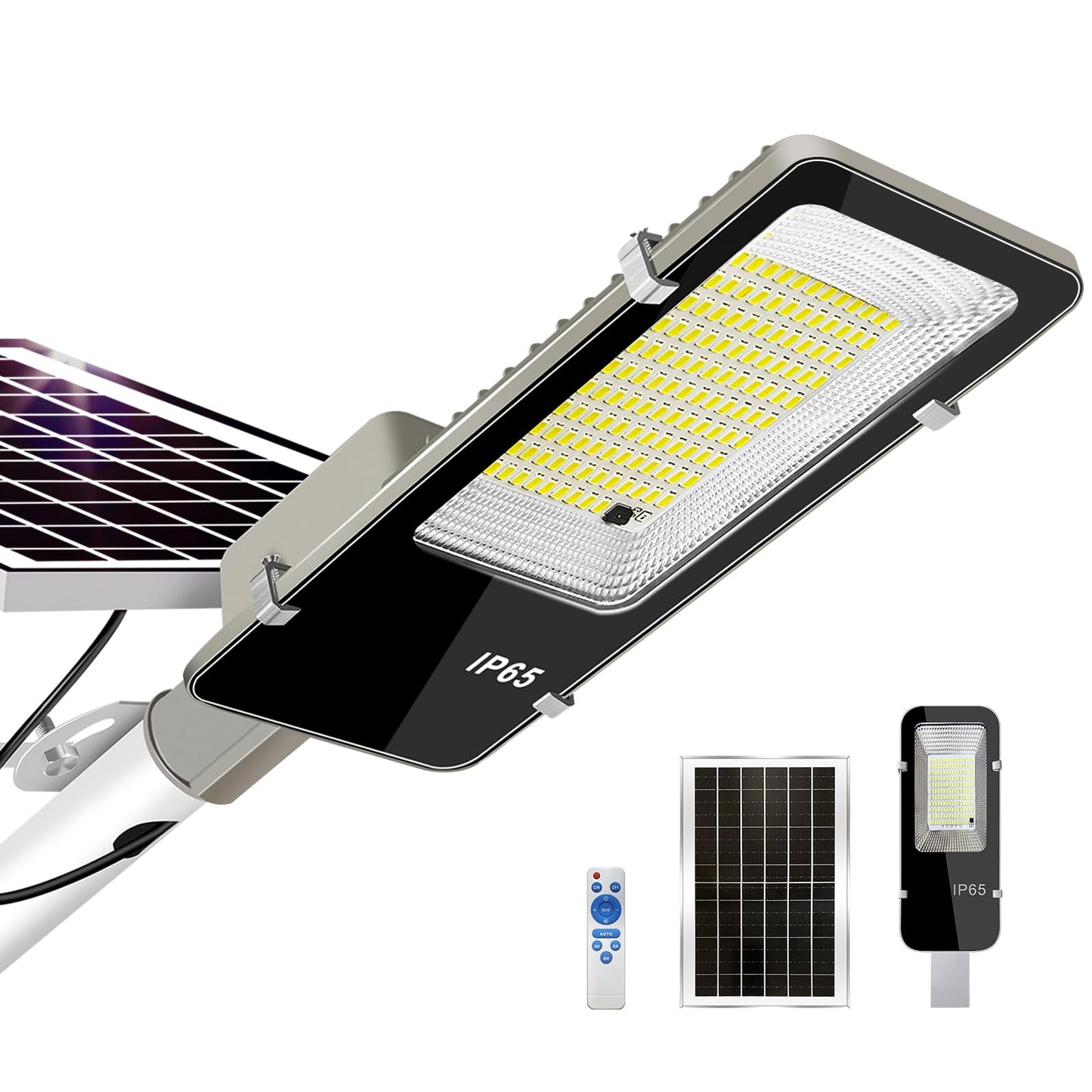 Lykentor Solar Lights Outdoor Waterproof Ip65: 10000Mah Solar Street Light  Dusk To Dawn Outdoor Solar Lights For Yard  Basketball Court  Parking Lot Lights Commercial With Remote Control