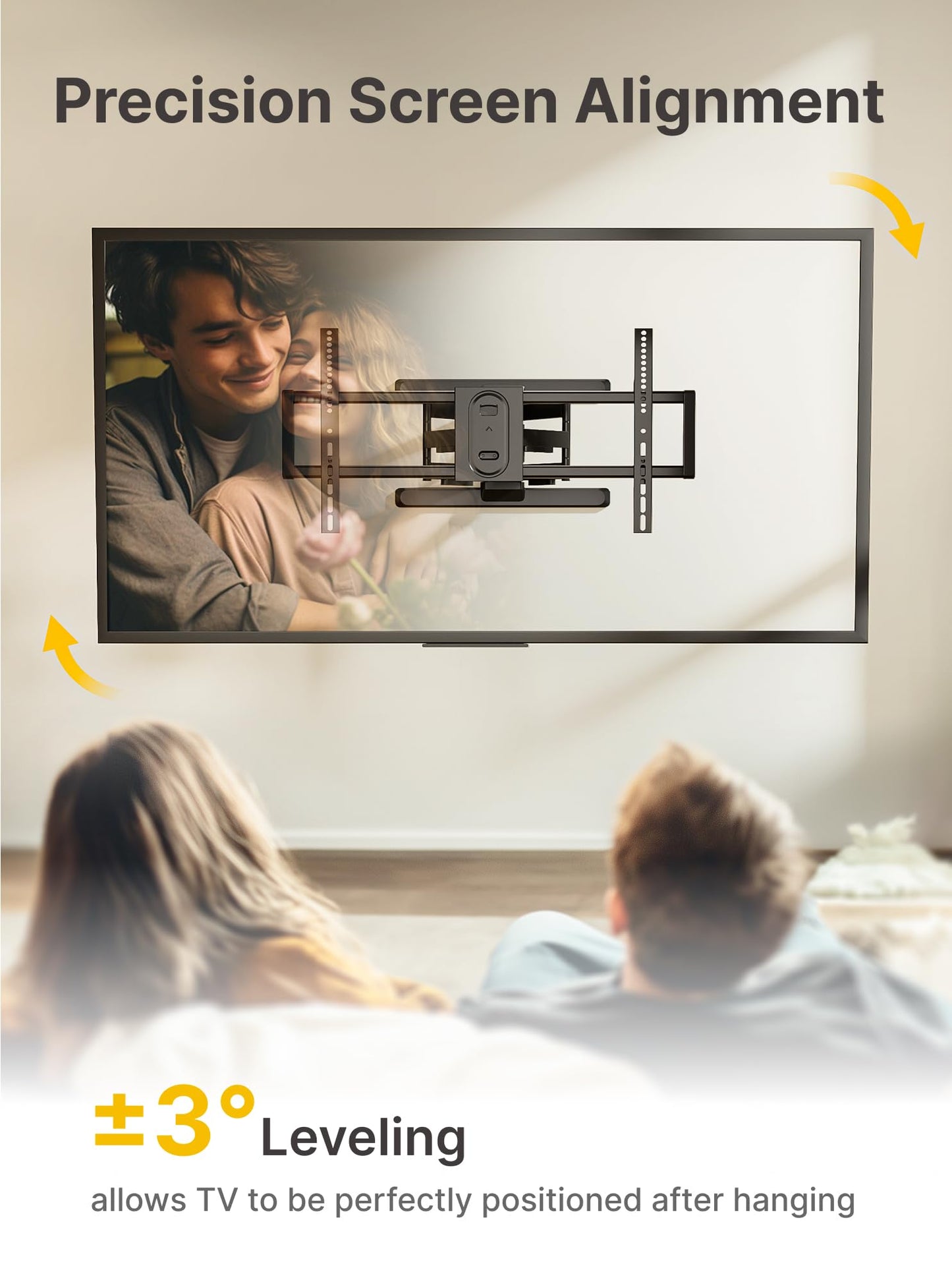 monTEK Full Motion TV Wall Mount for 43–95 Inch TVs, Pre-Assembled TV Mount with Tool-Free Tilt, Swivel, Extension, Max VESA 800 x 400mm and 132 lbs, 16″/18″ Wood Studs