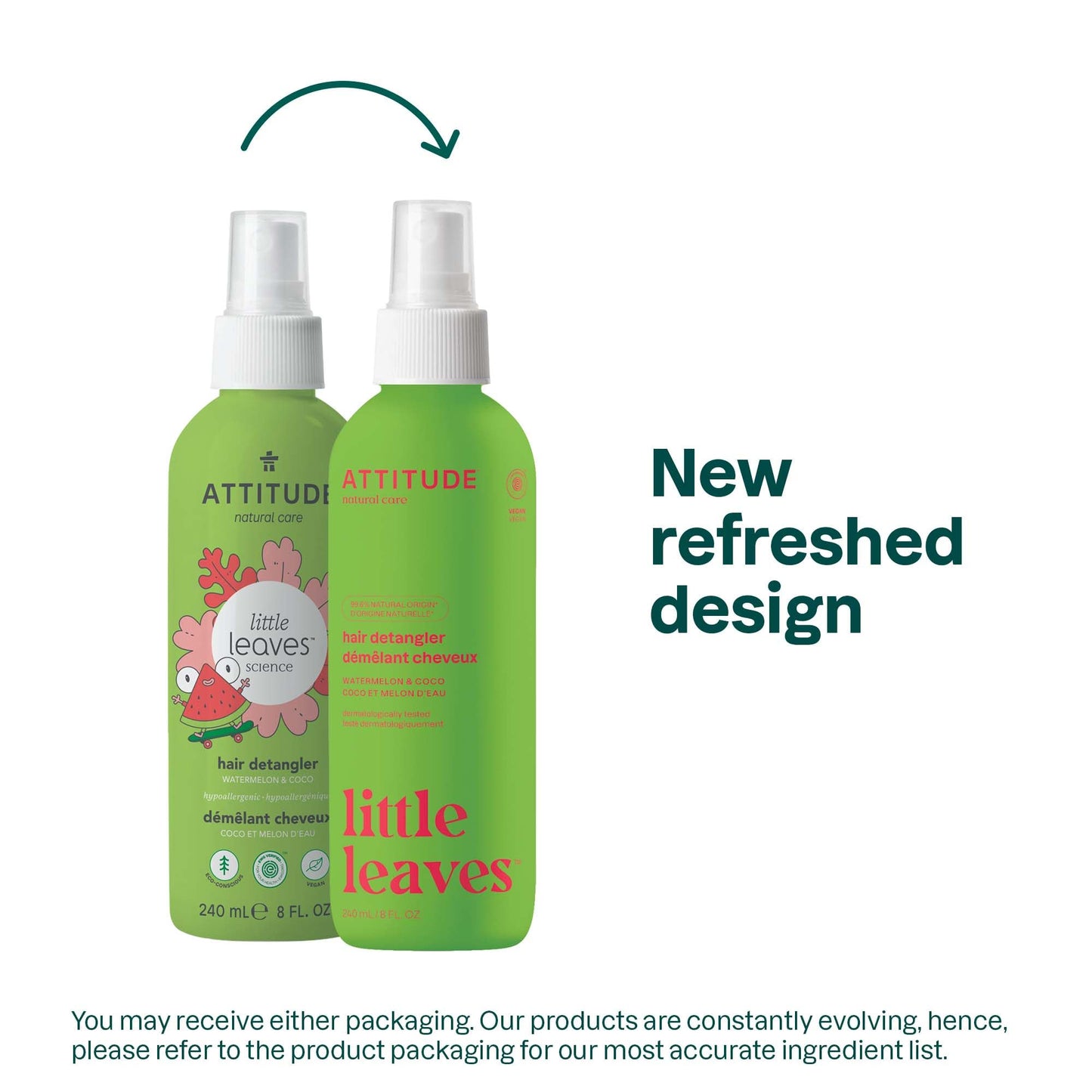 ATTITUDE Rinse-free Hair Detangler Spray for Kids, EWG Verified Leave In Product, Plant- and Mineral-Based Ingredients, Vegan, W