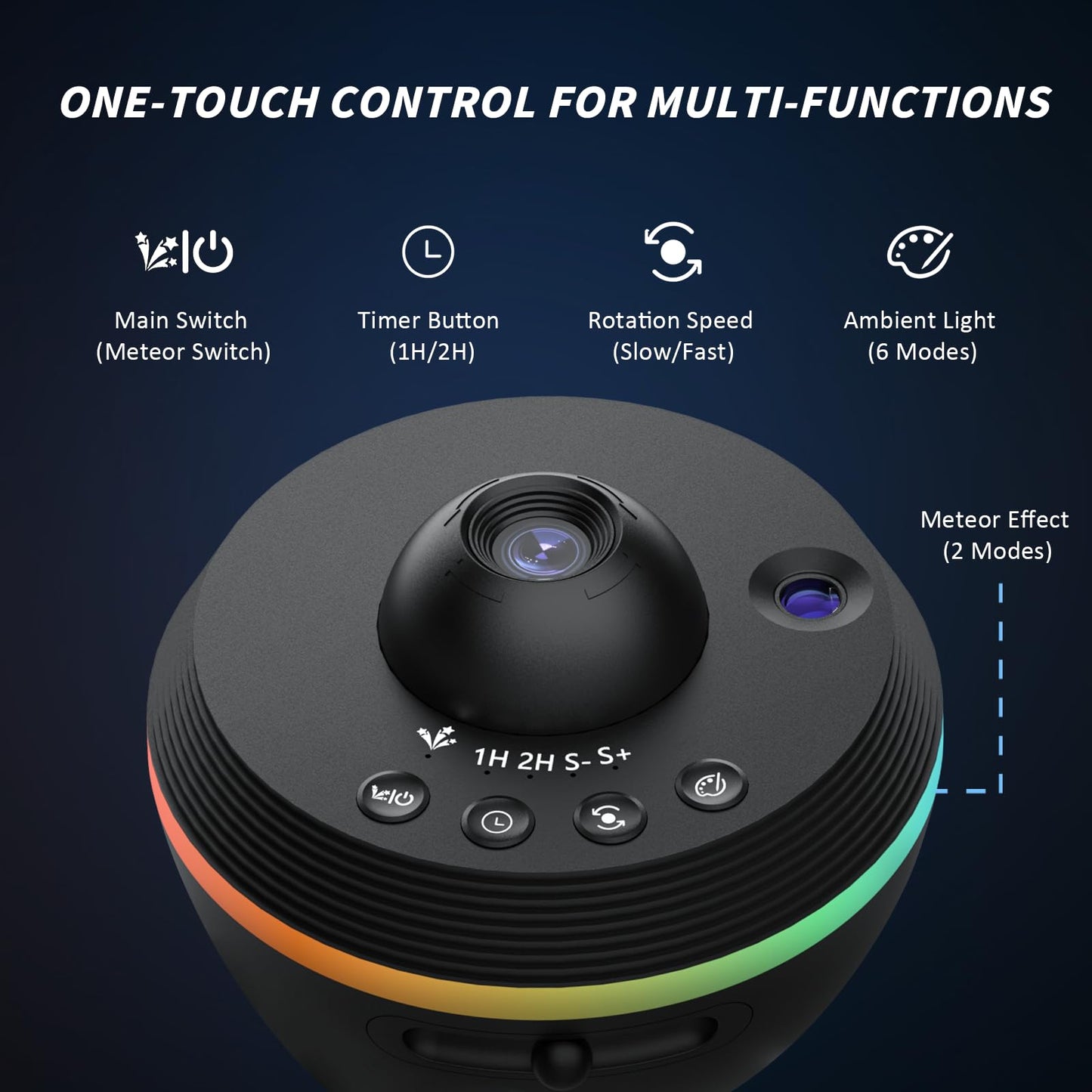 Ainael Galaxy Projector  Star Projector Home  tarium Space Ceiling Starry Sky Night Light With Light Strip  Meteor And Galaxy Projector For Kid mature-themed Bedroom Christmas Gift (Black)