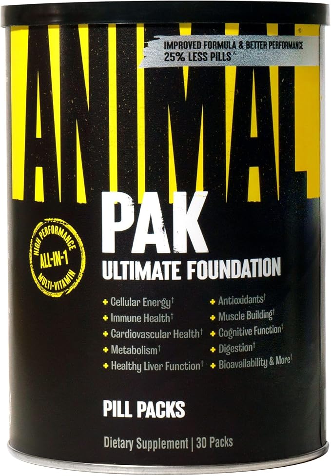 Animal Pak - Convenient All-in-One Vitamin & Supplement Pack & Flex –Complete Joint Support Supplement – Contains Turmeric Root Curcumin – Helps Repair & Restore Joints – 44 Packs