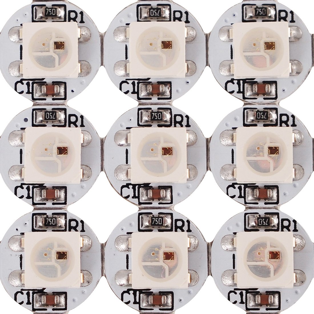 Btf-Lighting Ws2812B Rgb Led Pixel Module - 100Pcs 5050Smd, Individually Addressable, White Pcb, Dc5V For Arduino