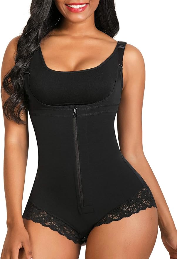 SHAPERX Women's Fajas Colombianas Shapewear Postpartum Tummy Control Body Shaper Butt Lifter Bodysuit