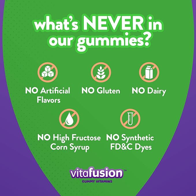 Vitafusion Multi+ Immune Support* Adult Gummy Vitamins with Vitamin C, Zinc B12 Gummy Vitamins, Raspberry Flavor, 60ct