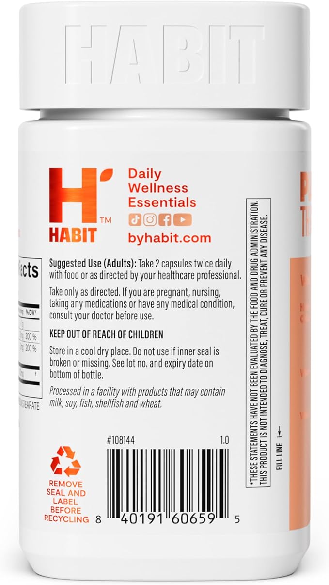 Habit Collagen Supplement 2 Pack (120 Capsules) - New Look, 2000mg Collagen Peptides, Vitamin C & Vitamin E, Skin Health, Antioxidants, Non-GMO, Gluten Free