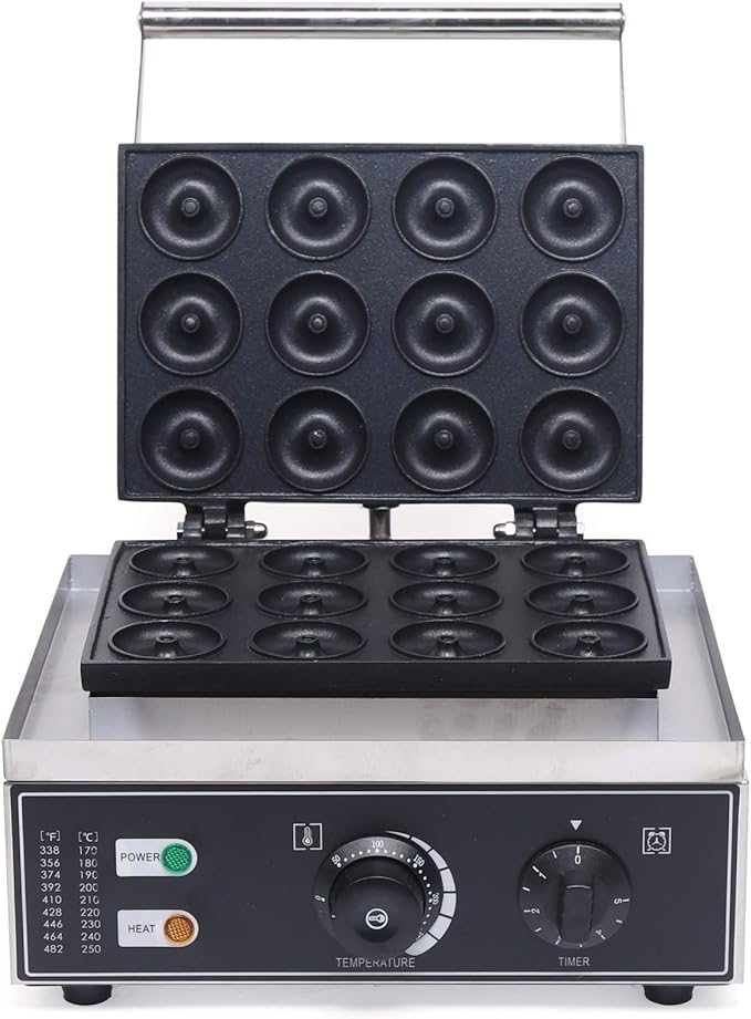 YIYIBYUS 12 Grid Donut Machine Commercial/Domestic Non-Stick Pan Electric Donut Bread Making Machine Mini Donut Machine 2"/ Grid, 110V
