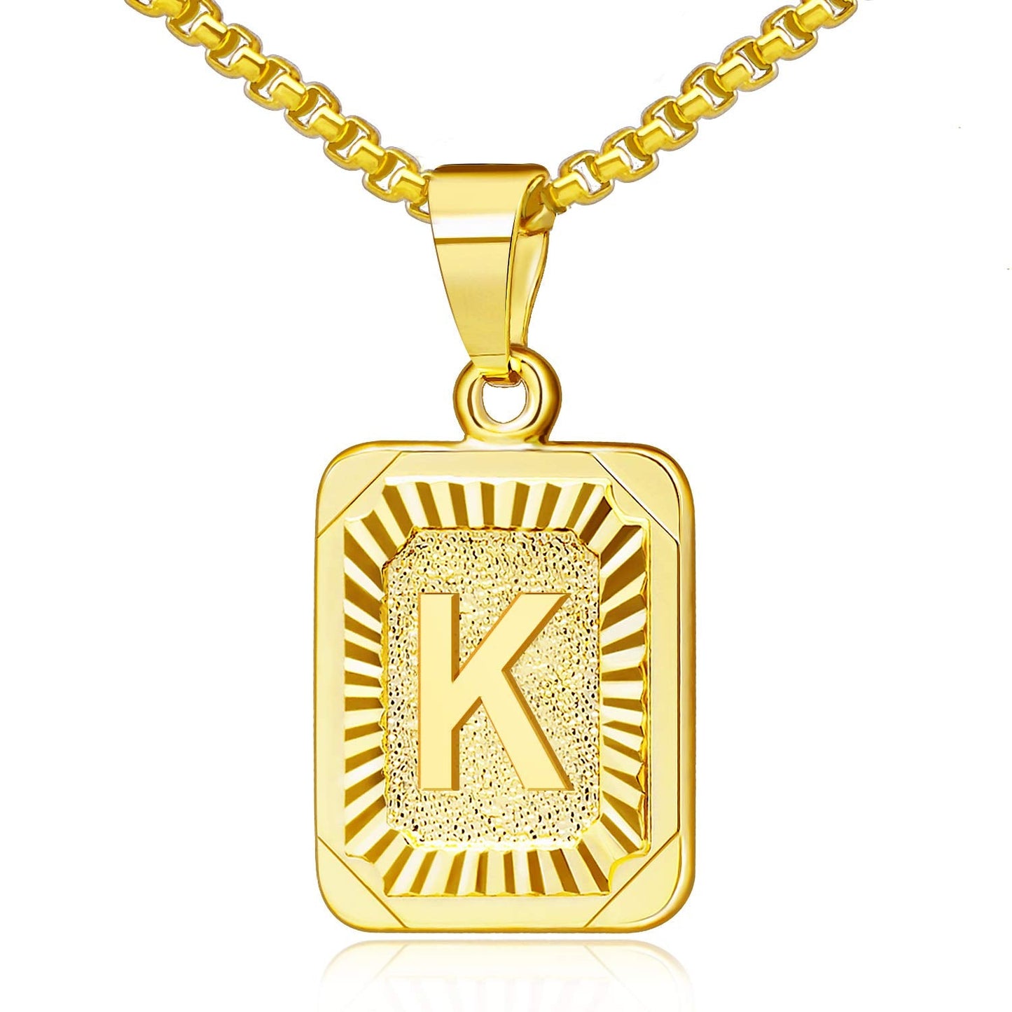 JSJOY Gold Initial Necklace for Women Mothers Day Necklace Initial Pendant K Necklaces Gold Necklace with Initial for Men Boys G
