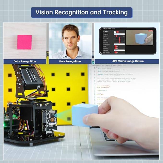 Robotic Arm with Arduino 5DOF/Axis AI Smart Robot Arm Open Source STEM Educational Building Robotics & Engineering Kits, Science/Coding/Programming Set, miniArm Standard Kit