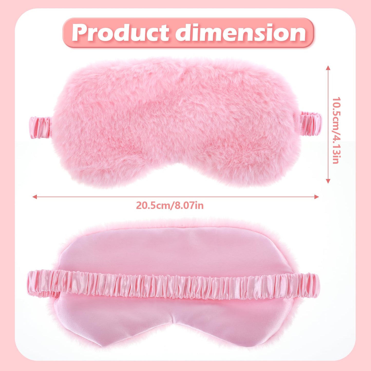 Oruola 2pcs Sleep Masks for Kids,Comfortable Kids Sleep Masks Girls,Kids Eye Mask for Sleeping,Sleep Mask Plush Blindfold Satin Back Faux Fur Sleep Mask for Kids Women Men Travel Nap,Pink Sleep Mask