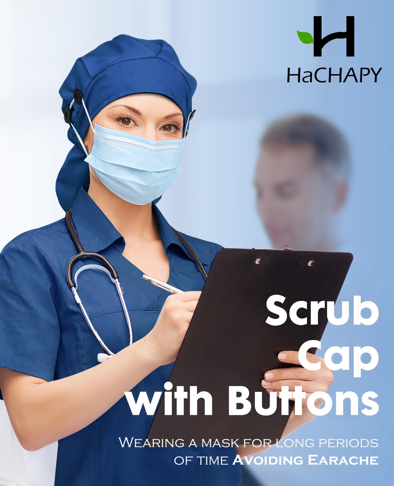 Large Satin Scrub Cap for Women Long Braids Hair Silk Lined Nurse Head Cap Surgical Hat Black Blue